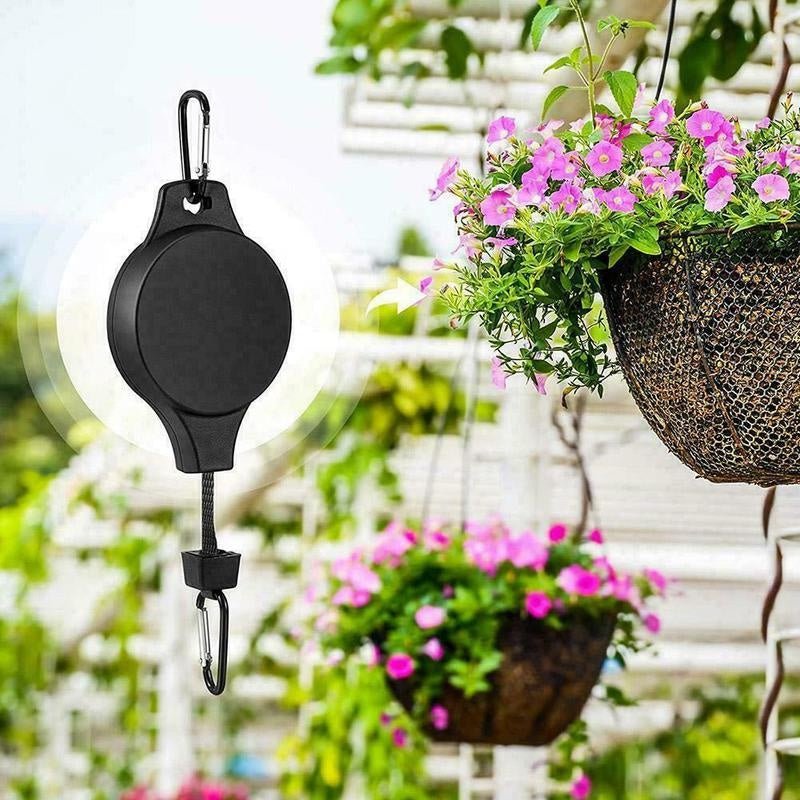 Retractable Hanging Plant Pulley System – 2-Pack, 15 kg Capacity for Easy Plant Care and Maintenance-2
