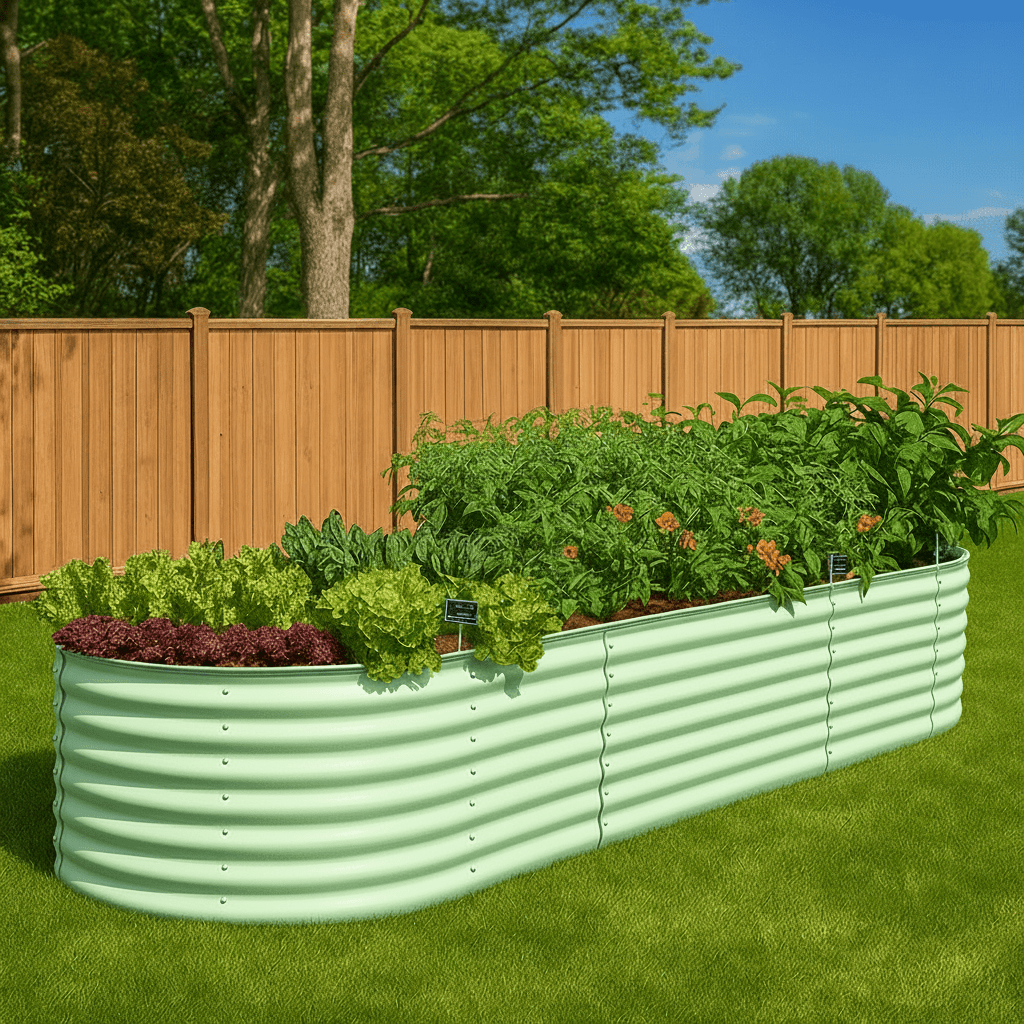 PLANTFORGE – Durable Oval Raised Garden Bed Made from Galvanised Steel