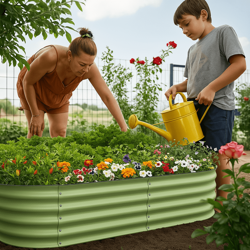 PLANTFORGE – Durable Oval Raised Garden Bed Made from Galvanised Steel