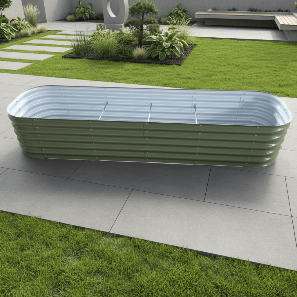 PLANTFORGE – Durable Oval Raised Garden Bed Made from Galvanised Steel