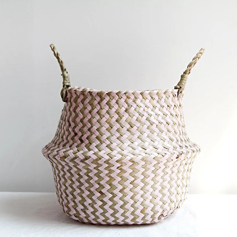 FLORAHOME – Boho Handmade Wicker Storage Basket Collapsible Flower Pot 7