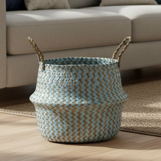 FLORAHOME – Boho Handmade Wicker Storage Basket Collapsible Flower Pot 0