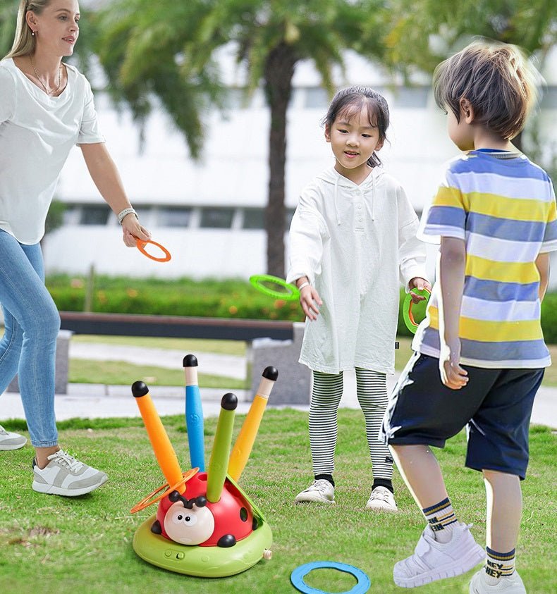 PlayMax - 3-in-1 indoor & outdoor speeltoestel met springtouw, ringwerpen & raket