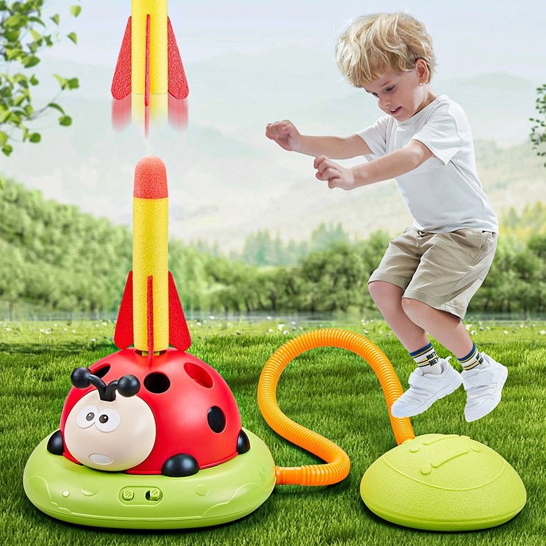 PlayMax - 3-in-1 indoor & outdoor speeltoestel met springtouw, ringwerpen & raket