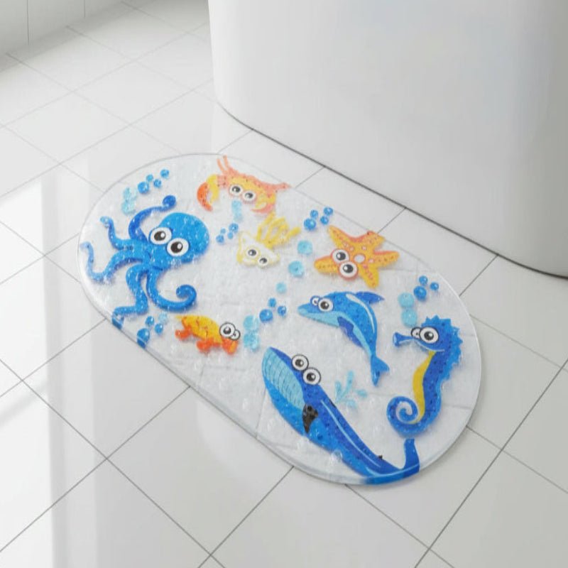 PLAYMATIX – Colorful Cartoon Anti-Slip PVC Bath Mat for Kids Safety 0