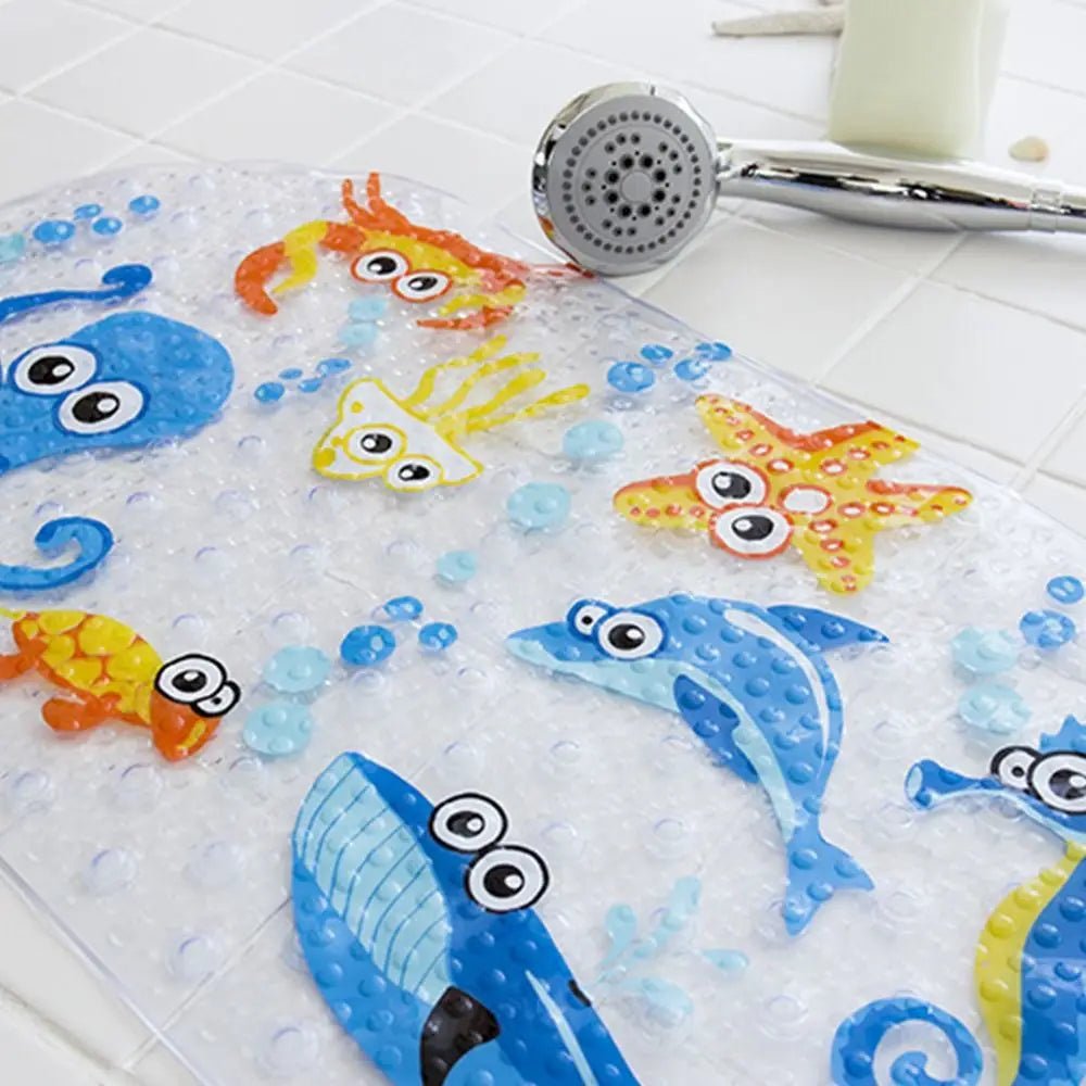PLAYMATIX – Colorful Cartoon Anti-Slip PVC Bath Mat for Kids Safety 1