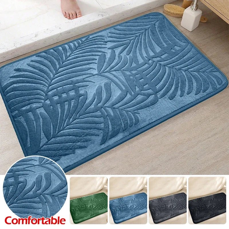 HOMEFLO – Absorbent Non-Slip Memory Foam Bath Mat for Soft Home Comfort 1