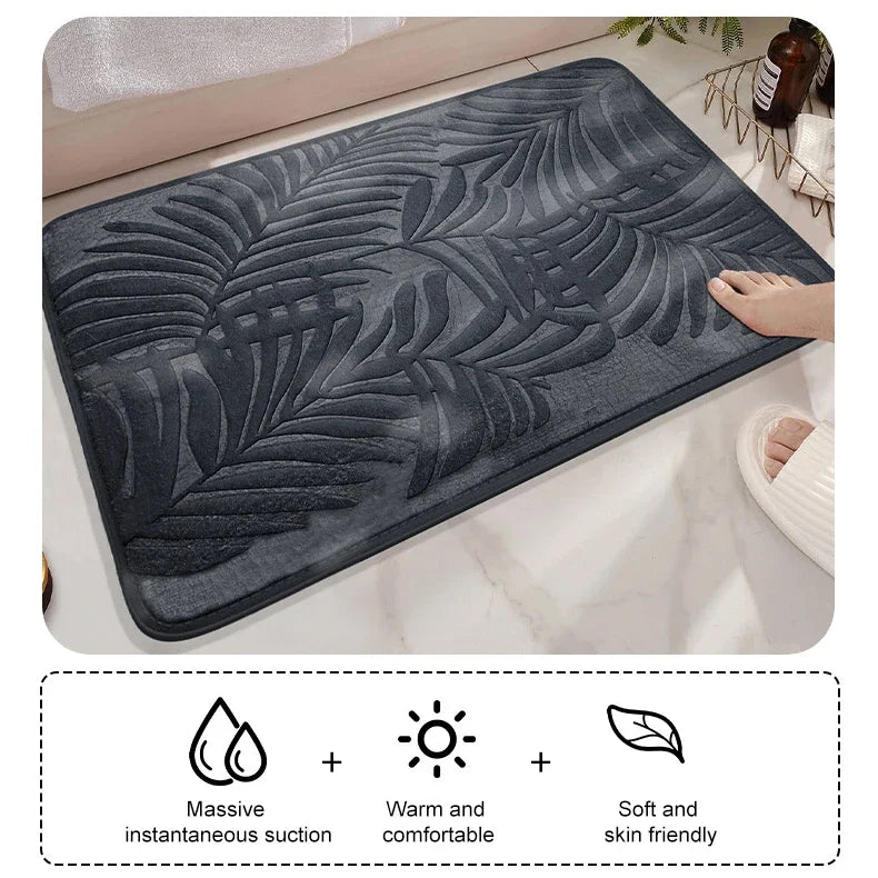 HOMEFLO – Absorbent Non-Slip Memory Foam Bath Mat for Soft Home Comfort 3