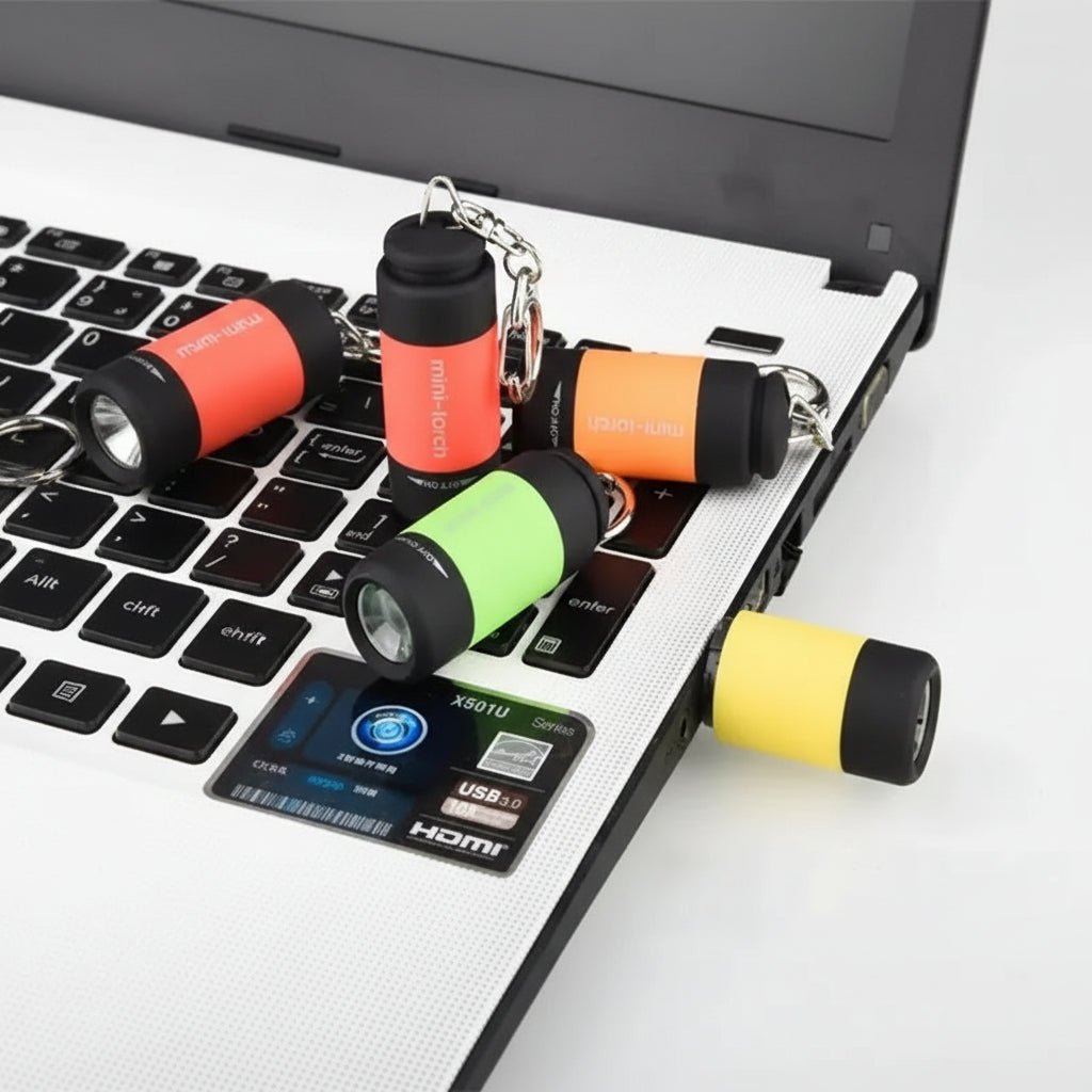 Compact LED Micro Pocket Flashlight - USB Rechargeable, Waterproof & Bright 3