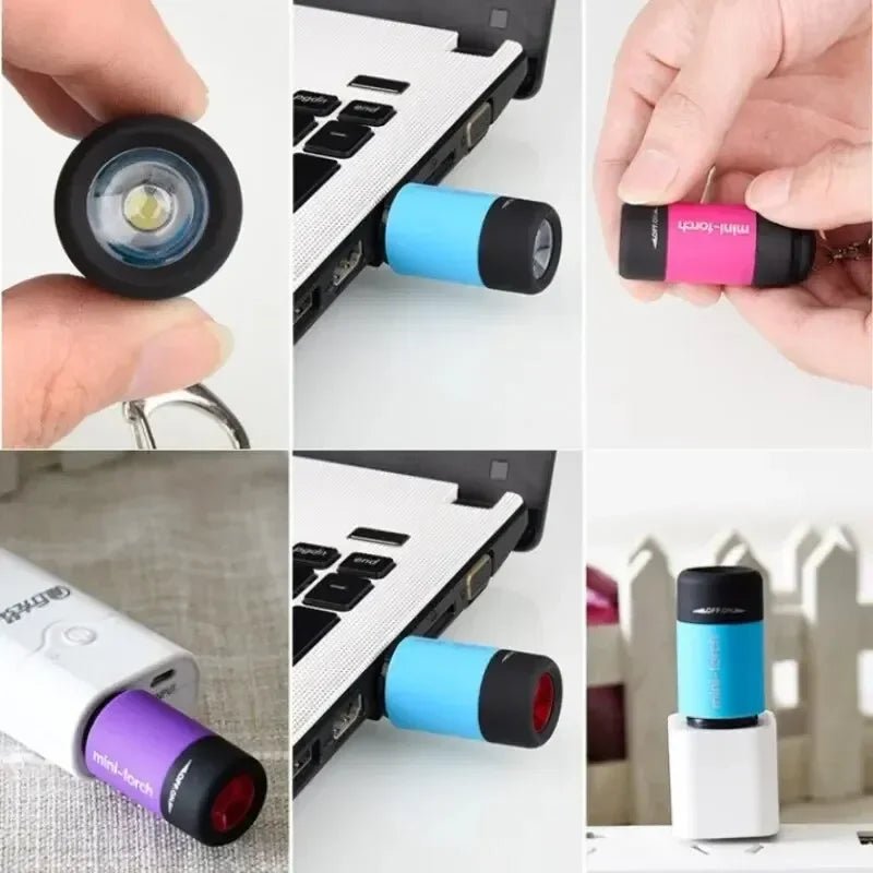 Compact LED Micro Pocket Flashlight - USB Rechargeable, Waterproof & Bright 5