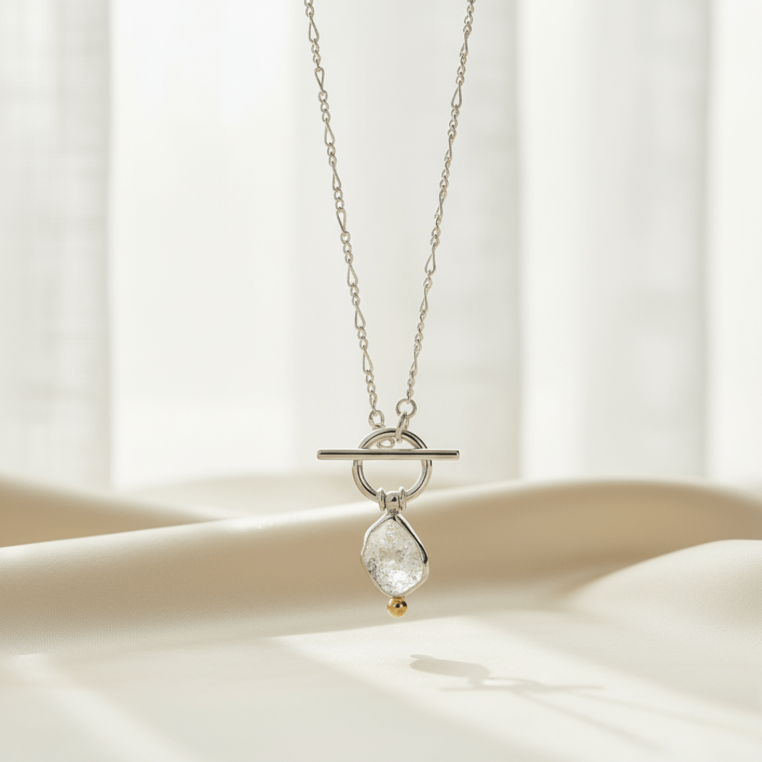 Gepolijste Zee Druppel Zilveren Ketting