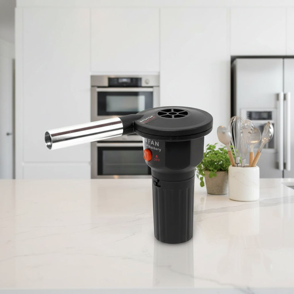 Kannettava grilli-ilmapuhallin – alumiininen käsipuhallin grillaamiseen, retkeilyyn ja piknikeille