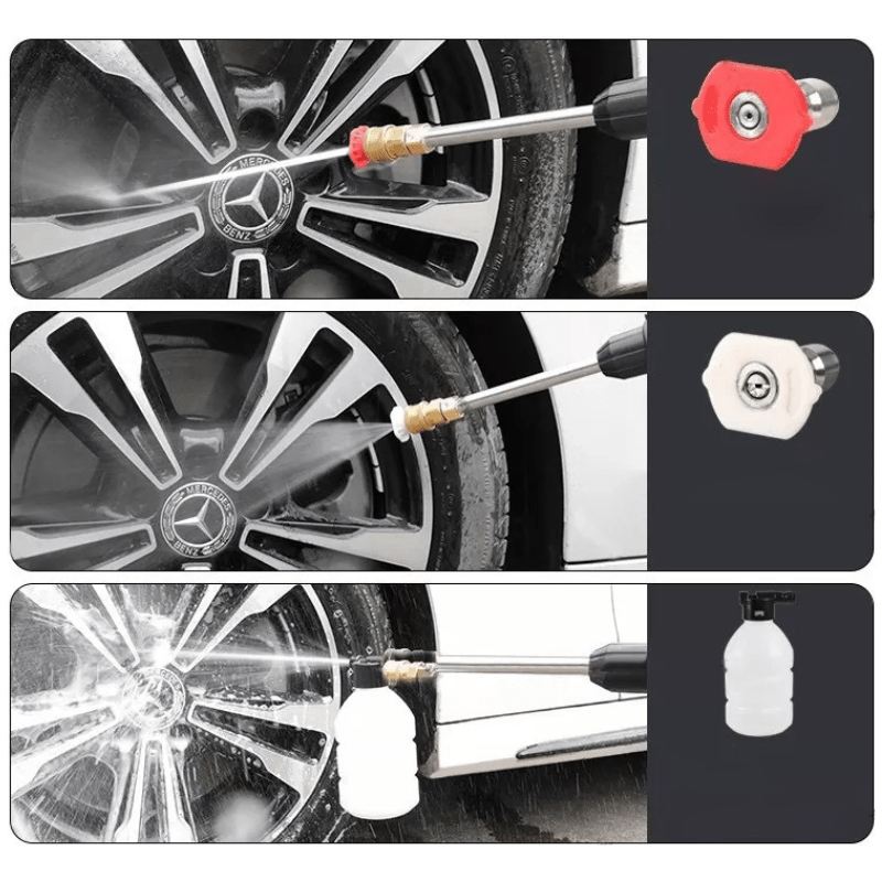 Portable Electric High-Pressure Cleaner with Foam Bottle and Dual Nozzles – Efficient 5m Hose for Deep Cleaning-5