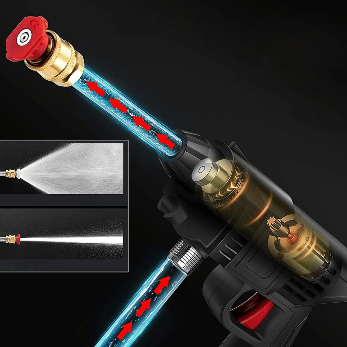 Portable Electric High-Pressure Cleaner with Foam Bottle and Dual Nozzles – Efficient 5m Hose for Deep Cleaning-3