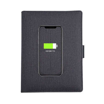 Premium Wireless Charging Notebook - Multifunctional A5 Leather Folder 0