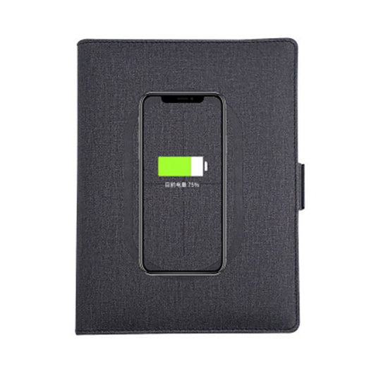 Premium Wireless Charging Notebook - Multifunctional A5 Leather Folder 0