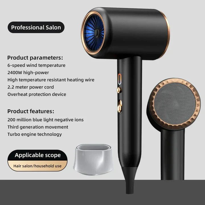  Power glass hair dryer 2400W-ion technology & stylish design for every hair-2