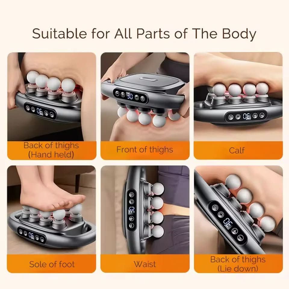 PowerRelief 8 – Fasciamassaasipyssy 8 päällä, 3 tilaa ja 30 intensiteettitasoa