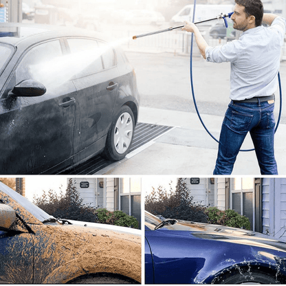 High-Pressure Power Sprayer with Adjustable Spray Head for Garden Hoses – Durable Aluminum Alloy Cleaning Tool in Blue-3