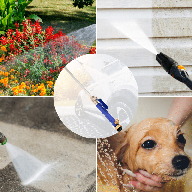 High-Pressure Power Sprayer with Adjustable Spray Head for Garden Hoses – Durable Aluminum Alloy Cleaning Tool in Blue-6