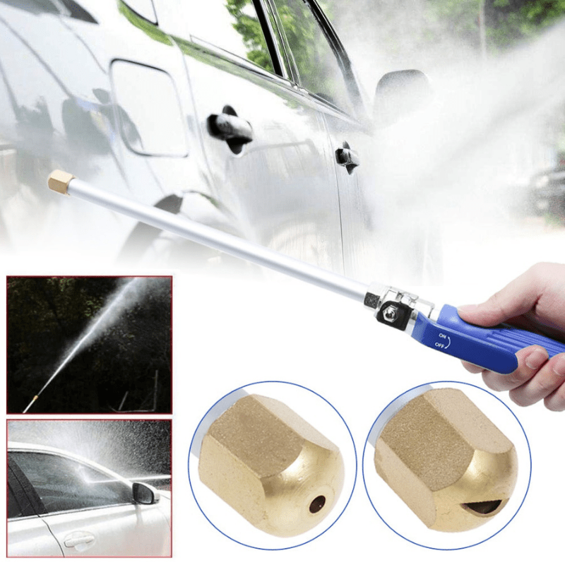 High-Pressure Power Sprayer with Adjustable Spray Head for Garden Hoses – Durable Aluminum Alloy Cleaning Tool in Blue-2