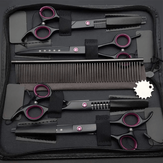 PRECISIONPAW – Conjunto Profissional de Tesouras para Cuidados Precisos e Suaves do Pelo de Animais de Estimação