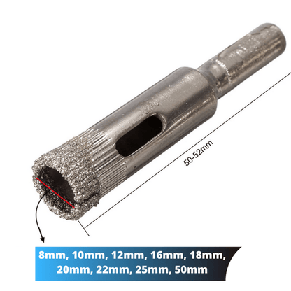 Premium 10-Piece Diamond Drill Set for Glass, Tiles, Marble, and Granite - Precision Core Drills with Smooth Cuts-4