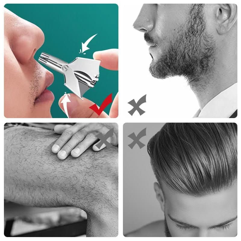  Program stainless steel nose hair cutter - pain -free hair removal for nose and ears-3