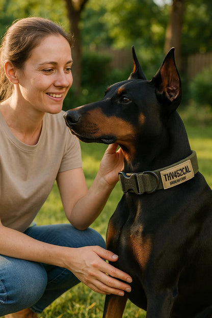PROTECTAK9 – Set de collar táctico de nylon para perros medianos a grandes