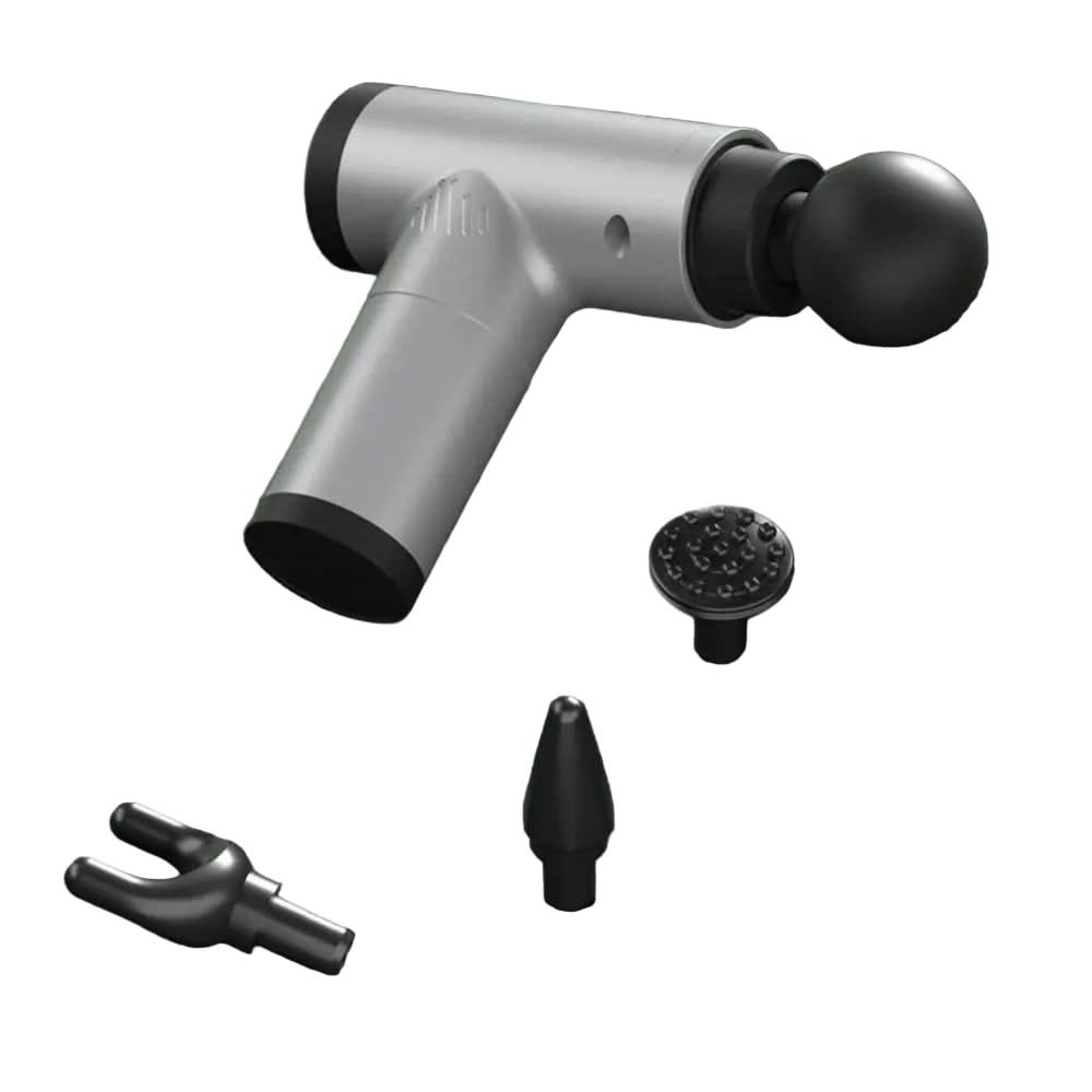 PulsePro Mini – Kompakti faskiakäsikappale, jossa 6 nopeustasoa ja 4 hierontapäätä