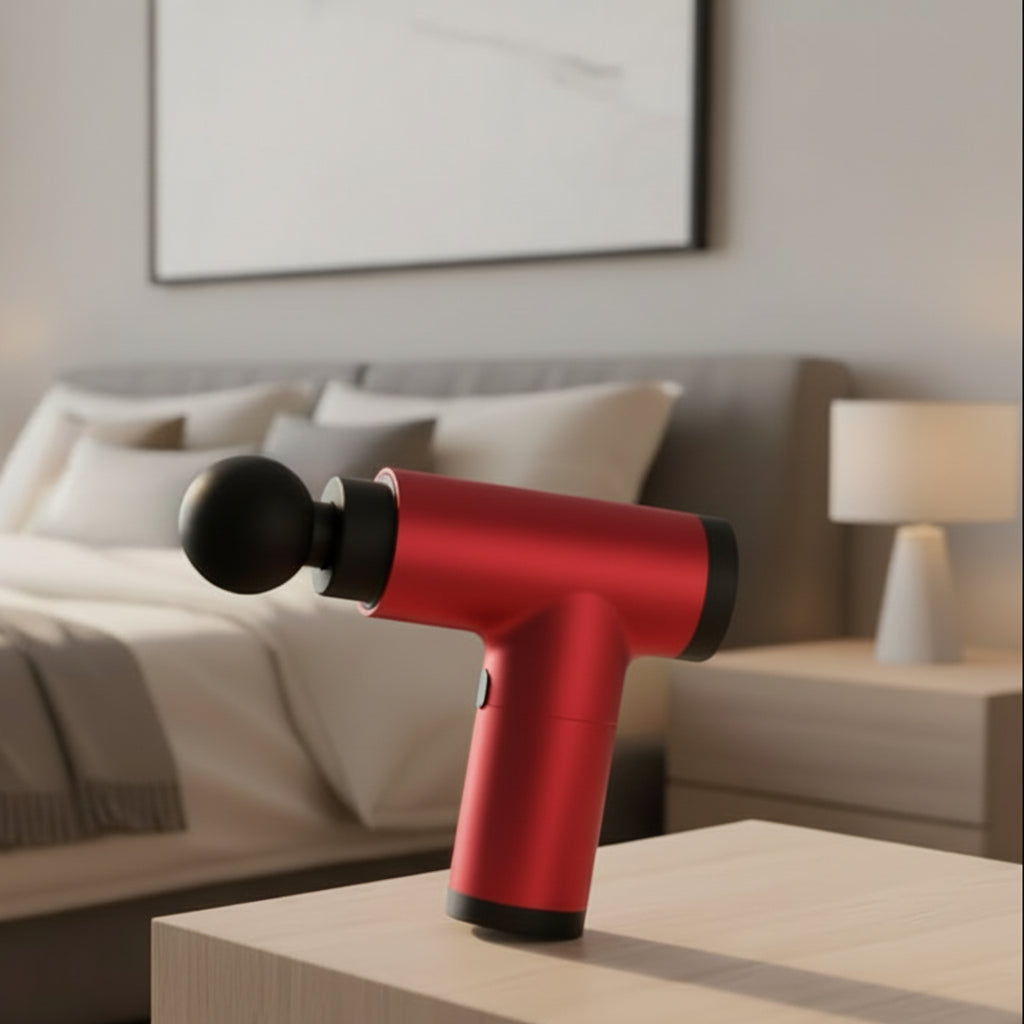 PulsePro Mini – Kompakti faskiakäsikappale, jossa 6 nopeustasoa ja 4 hierontapäätä