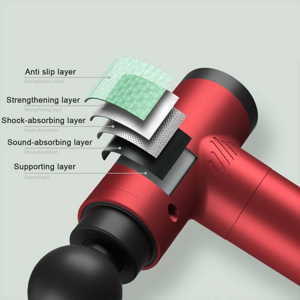 PulsePro Mini – Kompakti faskiakäsikappale, jossa 6 nopeustasoa ja 4 hierontapäätä