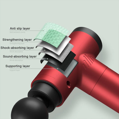 PulsePro Mini – Pistolet de fascia compact avec 6 niveaux de vitesse et 4 têtes de massage