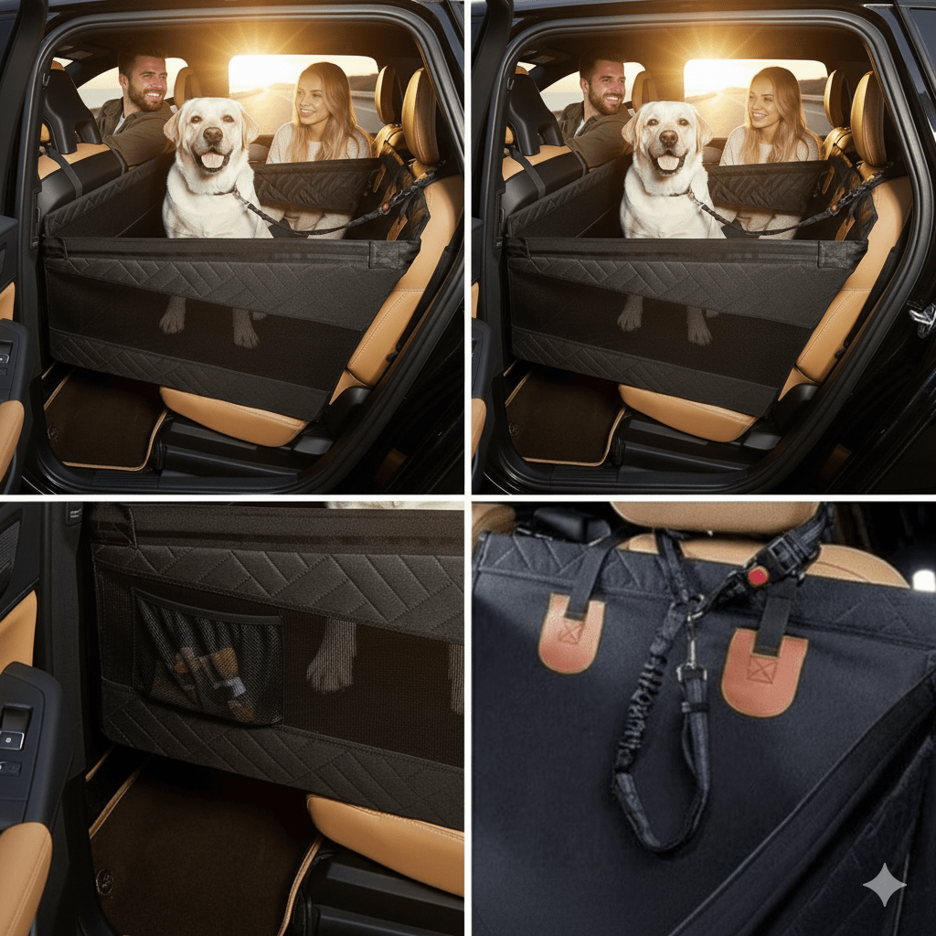 PUPPPROTECTOR Plus – Alfombrilla impermeable de espuma viscoelástica para asiento de coche para perros