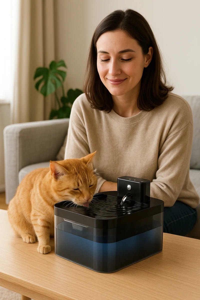 PUREFLOW Fontána – Inteligentná fontána na vodu pre mačky s pohybovým senzorom a filtráciou