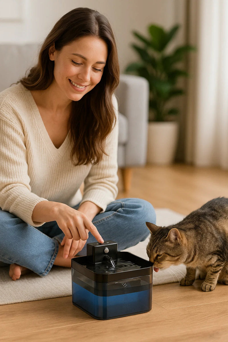 PUREFLOW Fontána – Inteligentná fontána na vodu pre mačky s pohybovým senzorom a filtráciou