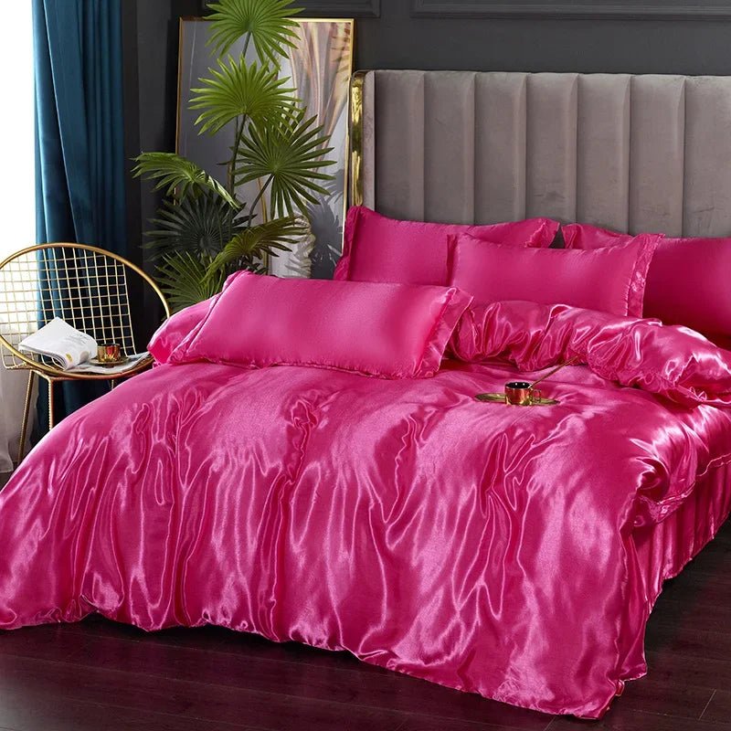 SATINORA – Elegant Satin Silk Bedding Set with Duvet Cover and Pillowcases 0
