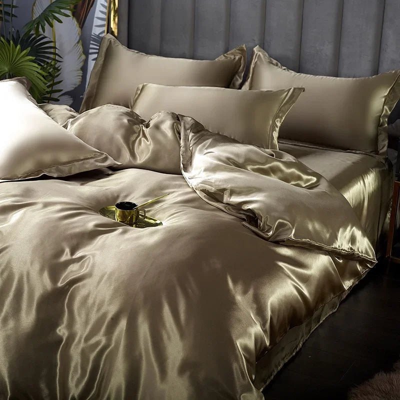 SATINORA – Elegant Satin Silk Bedding Set with Duvet Cover and Pillowcases 4