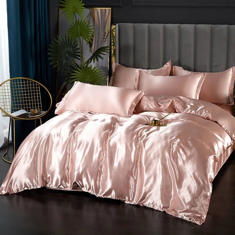 SATINORA – Elegant Satin Silk Bedding Set with Duvet Cover and Pillowcases 10
