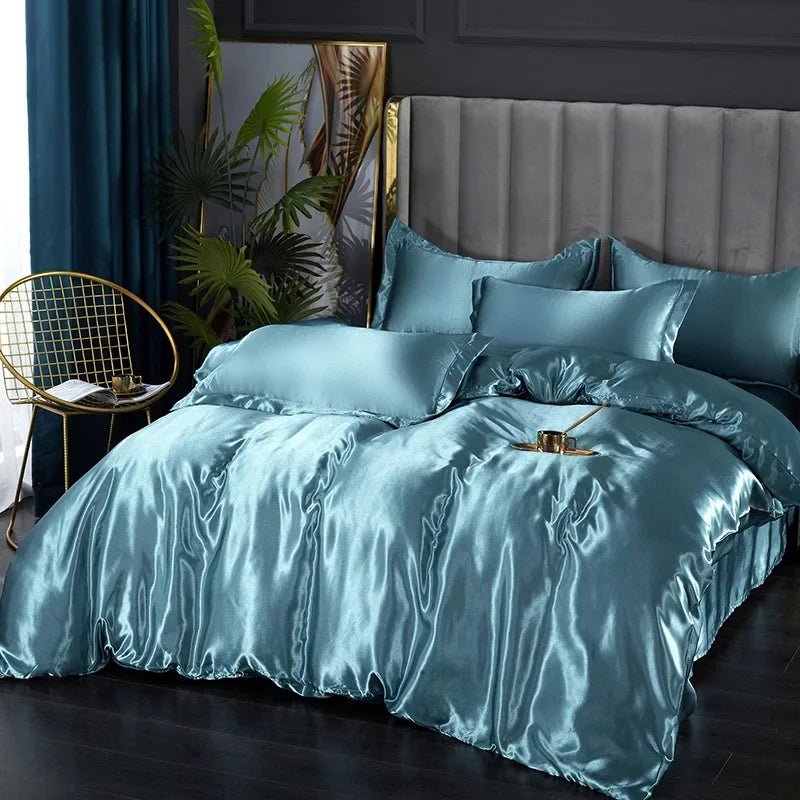 SATINORA – Elegant Satin Silk Bedding Set with Duvet Cover and Pillowcases 8