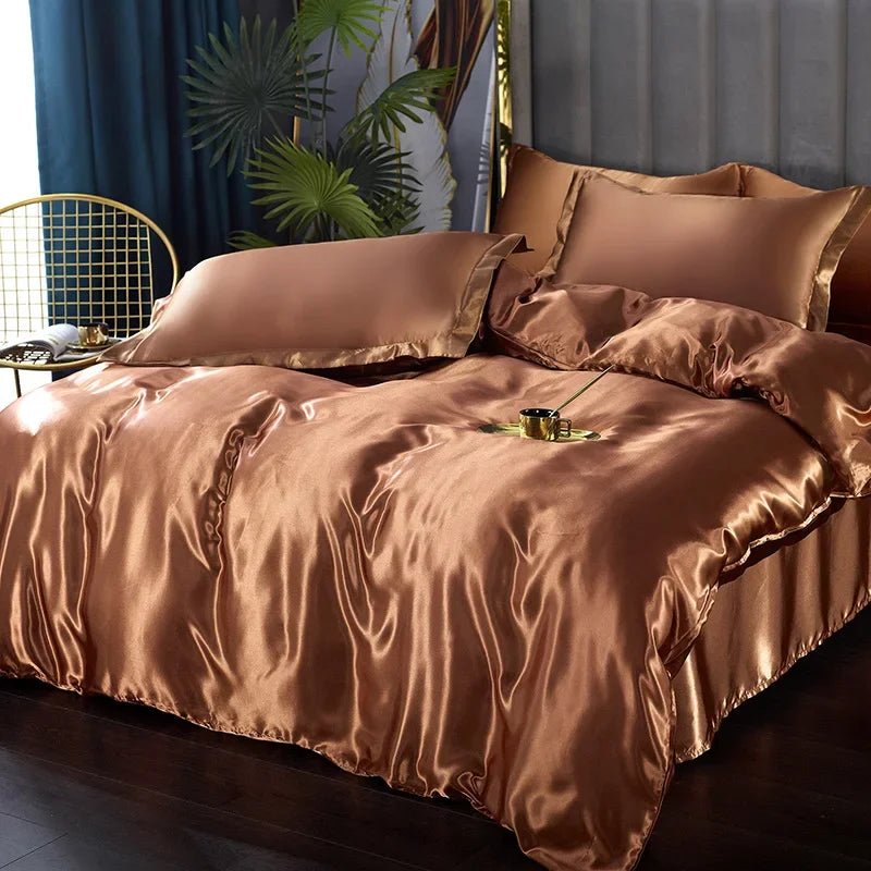 SATINORA – Elegant Satin Silk Bedding Set with Duvet Cover and Pillowcases 9