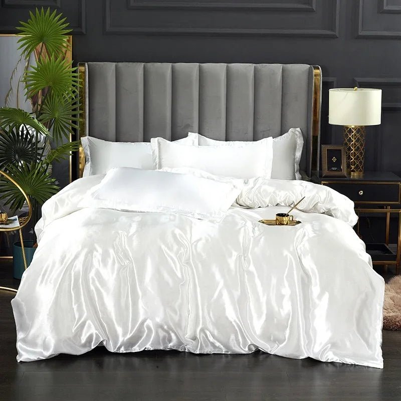 SATINORA – Elegant Satin Silk Bedding Set with Duvet Cover and Pillowcases 1
