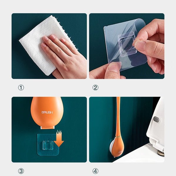PureScrub – Brosse de toilette en silicone hygiénique avec support