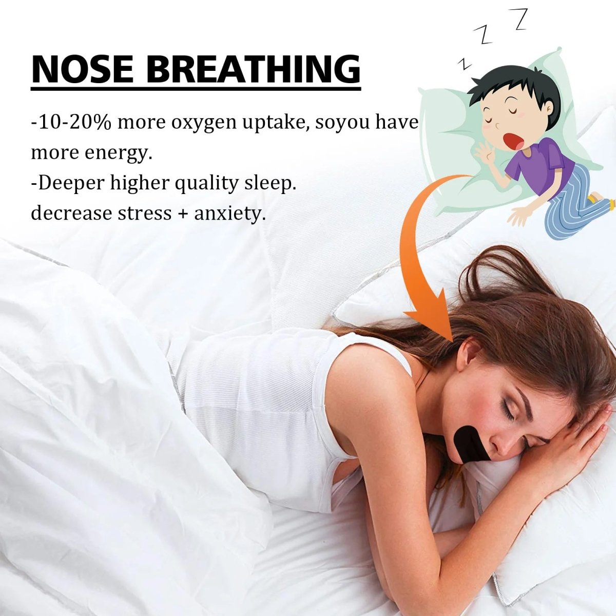 SLEEPTAPE – Anti Snoring Mouth Tape for Sleep, Comfortable Tape to Promote Nose Breathing 3