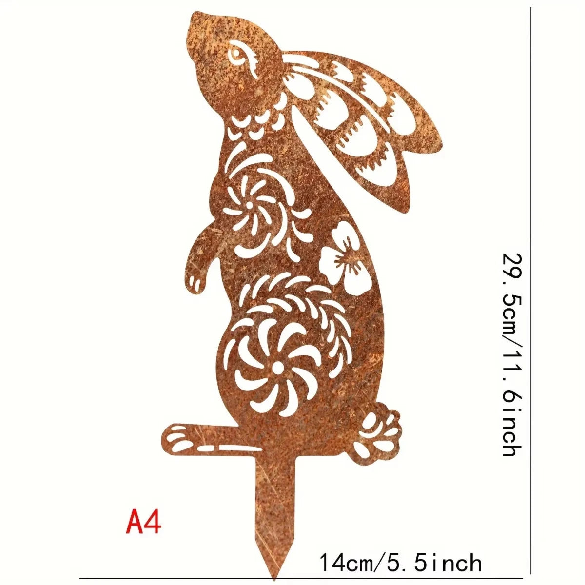 Rustic Metal Rabbit Garden Stake - Charming Iron Yard Art for Farmhouse Decor 10