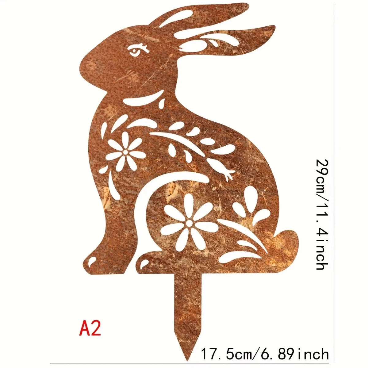 Rustic Metal Rabbit Garden Stake - Charming Iron Yard Art for Farmhouse Decor 6