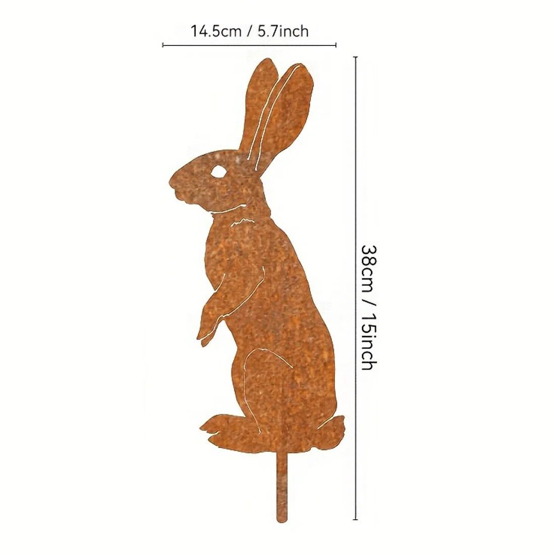 Rustic Metal Rabbit Garden Stake - Charming Iron Yard Art for Farmhouse Decor 11