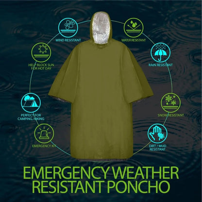 RainGuard Poncho – Emergency Rain Poncho with Hood for Outdoor Protection