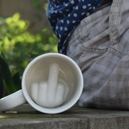 Middle Finger Ceramic Mug - Unique Fun Design for Coffee & Tea Lovers 6