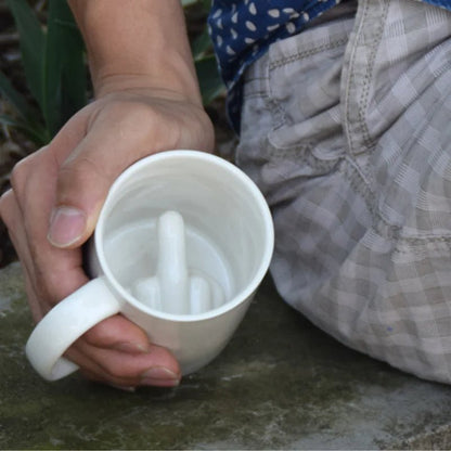 Middle Finger Ceramic Mug - Unique Fun Design for Coffee & Tea Lovers 4